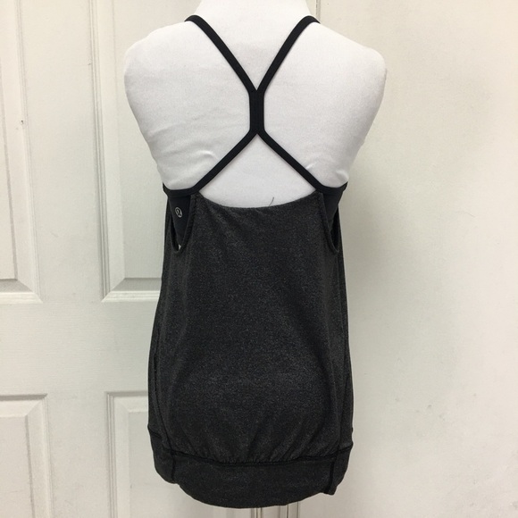 Lululemon Black Gray Tank Top Size 4 - Picture 1 of 7